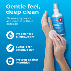 PatchRx mist settling on skin texture for gentle cleansing benefit