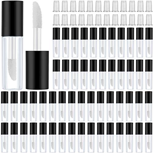 Patelai front view of clear mini lip gloss tubes showing pack and caps for organized travel