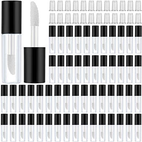 Patelai front view of clear mini lip gloss tubes showing pack and caps for organized travel