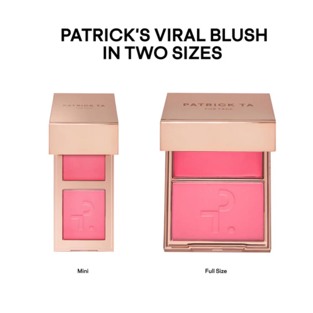 PATRICK TA compact held in hand demonstrating travel-friendly size