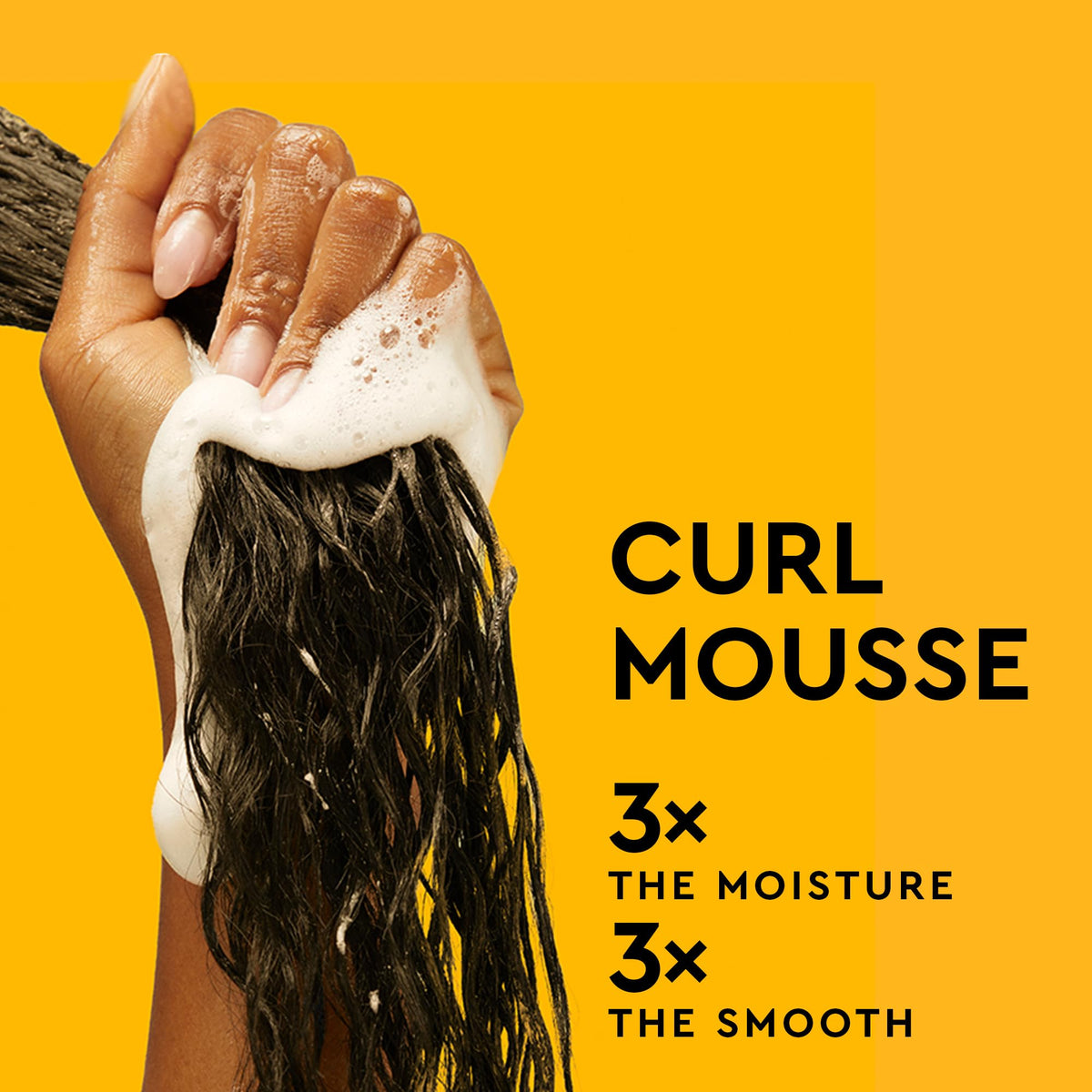 PATTERN curl mousse foam texture demonstrating weightless volume benefit