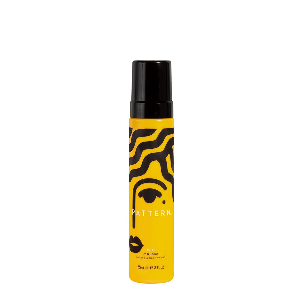 PATTERN front packaging of Curl Mousse showing product identity and benefit