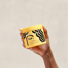 PATTERN Beauty jar on bathroom shelf in natural light illustrating daily routine use