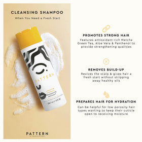 PATTERN shampoo foam texture in hand showing gentle lather benefit