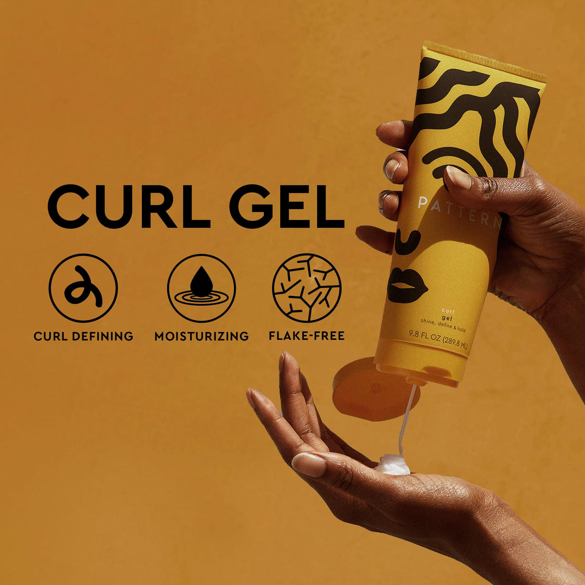 PATTERN curl gel before and after wash-and-go showing defined curls and reduced frizz