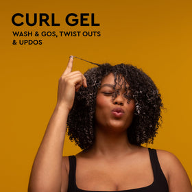 PATTERN curl gel being diffused on wet hair illustrating boosted volume and faster dry