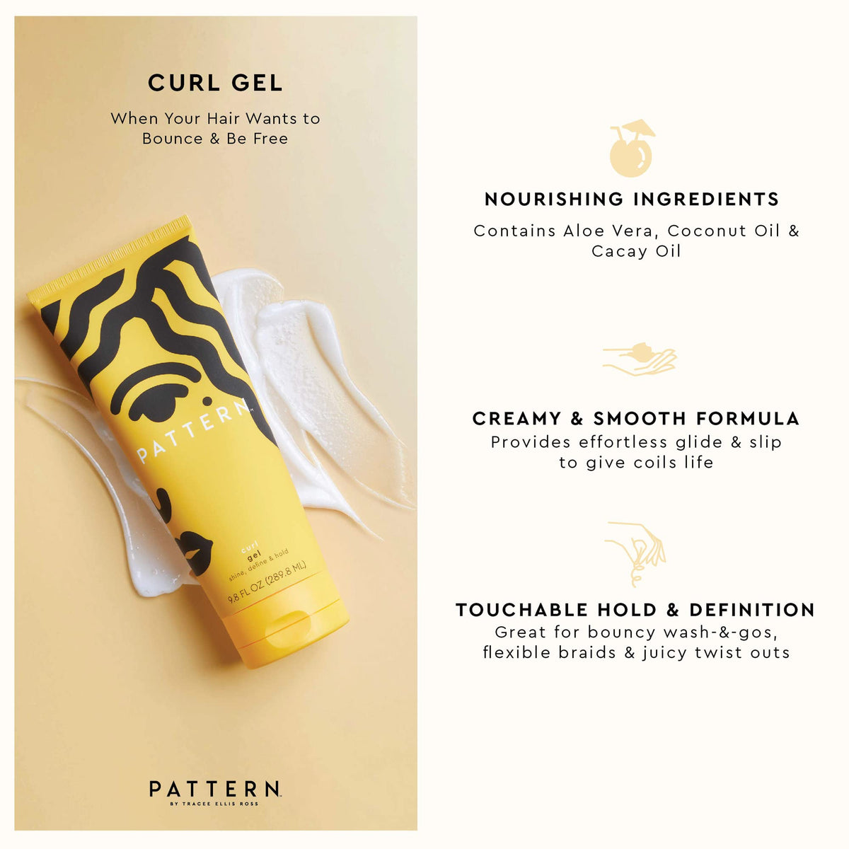PATTERN curl gel texture in jar highlighting creamy consistency and smooth application