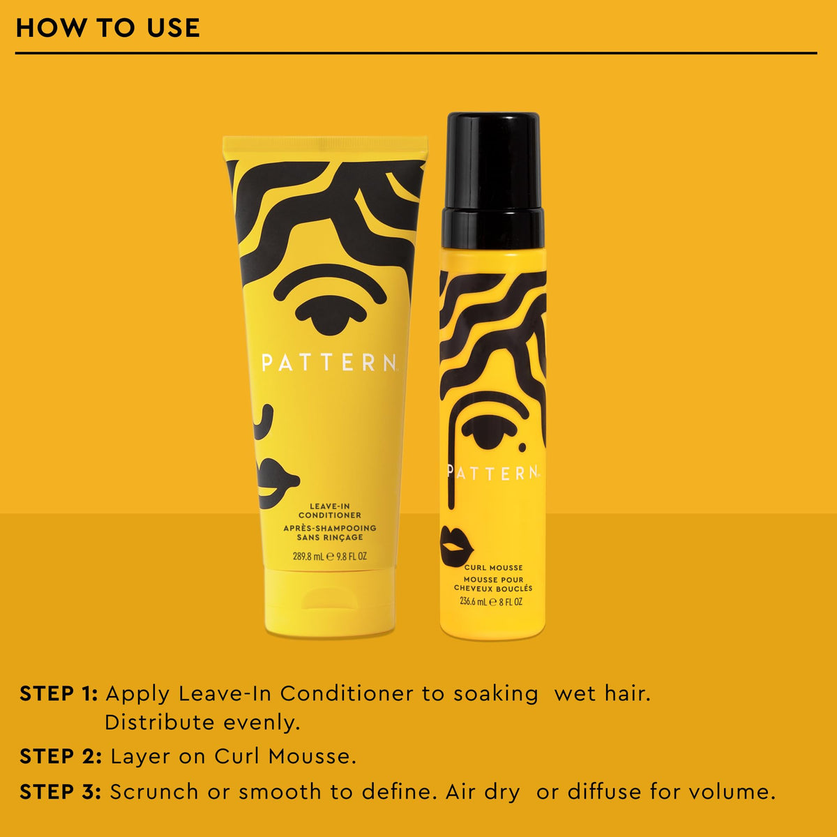 PATTERN curl mousse dispensed foam texture demonstrating lightweight, flake-free hold