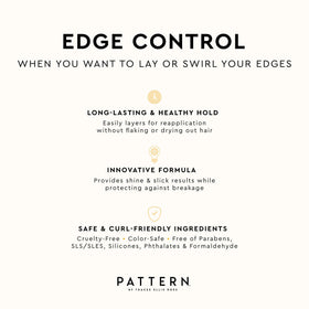PATTERN lifestyle shot of styled updo demonstrating polished finish and everyday versatility