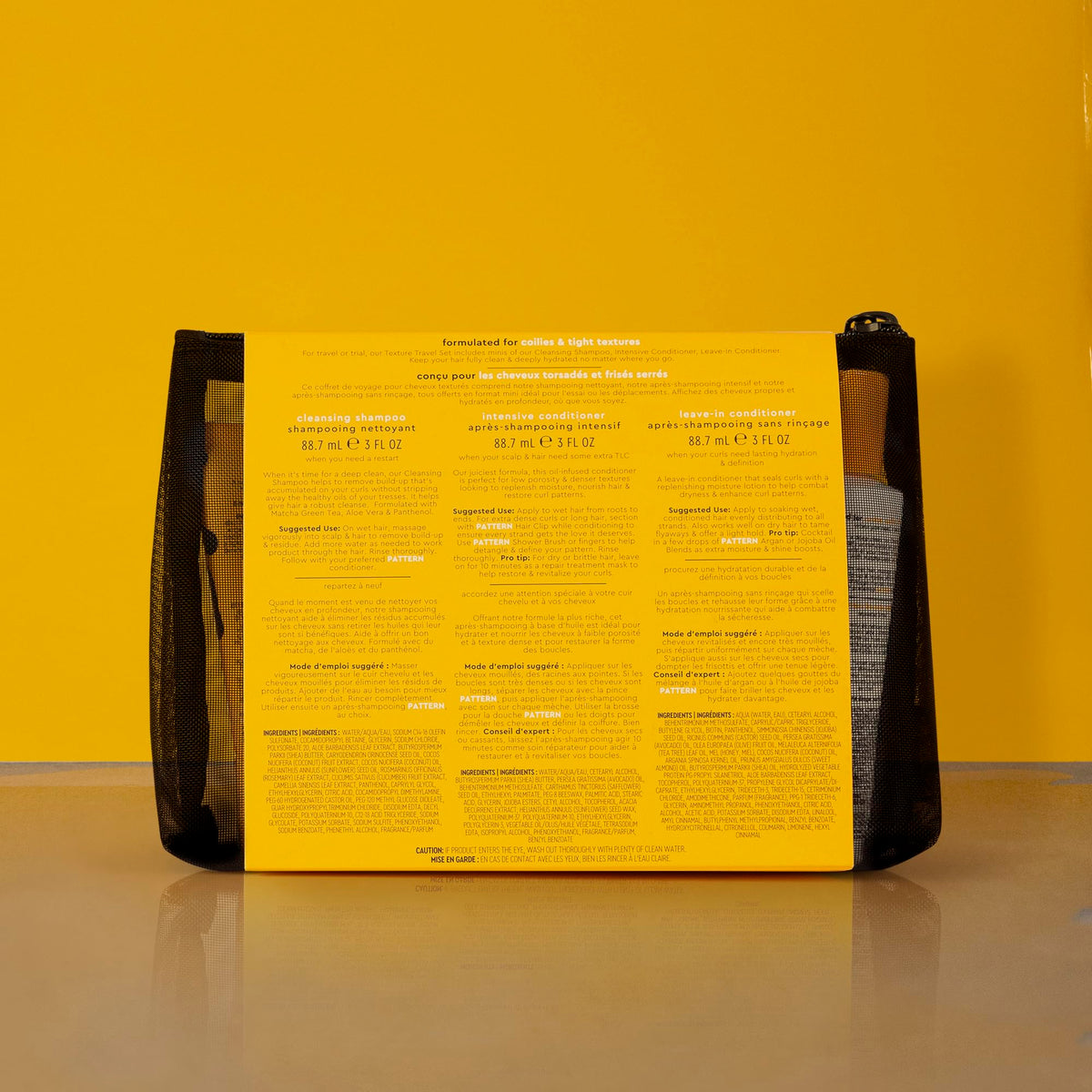 PATTERN kit inside carry-on luggage showing compact scale and convenience