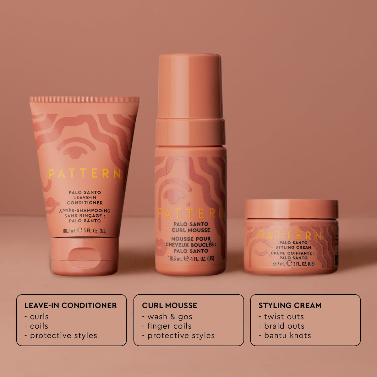 PATTERN Curl Mousse foam texture in hand showing defined curly hold benefit