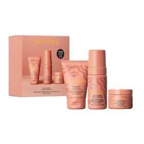 PATTERN mini kit front packaging showing trio set and Palo Santo scent benefit