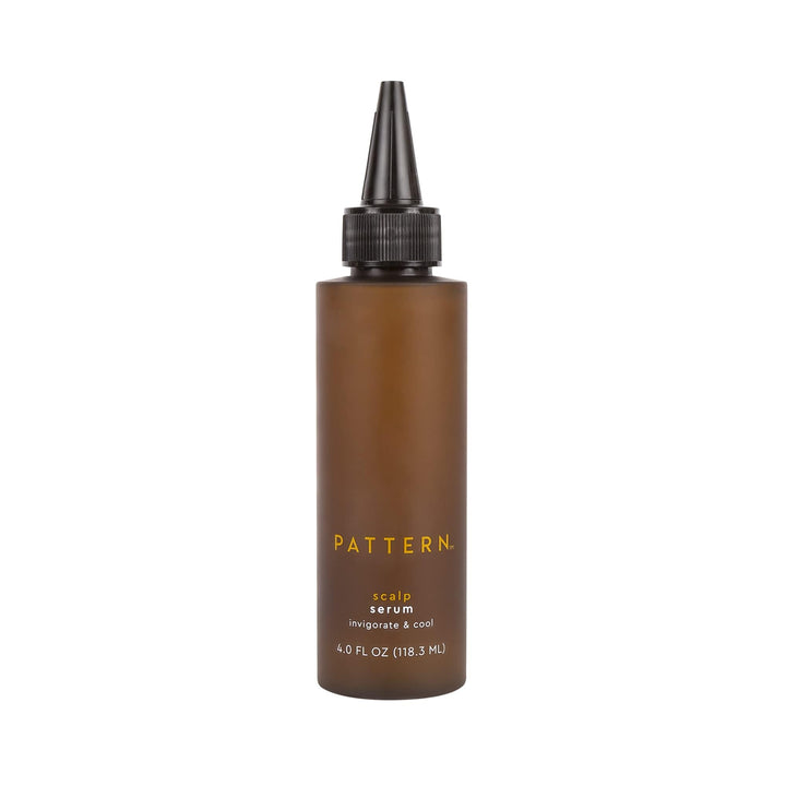 PATTERN scalp serum front bottle showing label and 4 fl oz size for easy identification and travel convenience