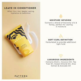 PATTERN cleansing shampoo pouring to demonstrate gentle cleaning benefit
