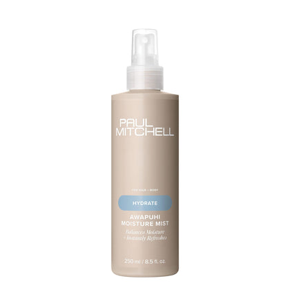 Paul Mitchell bottle front view showing label and size, promotes hydration