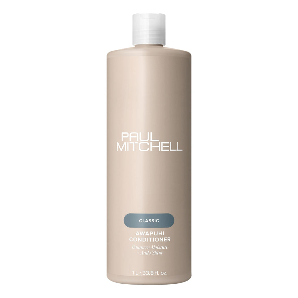 Paul Mitchell bottle front view showing Awapuhi conditioner and brand shine benefit
