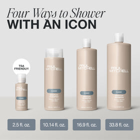 Paul Mitchell lifestyle shower setting conveying refreshing cucumber-melon scent