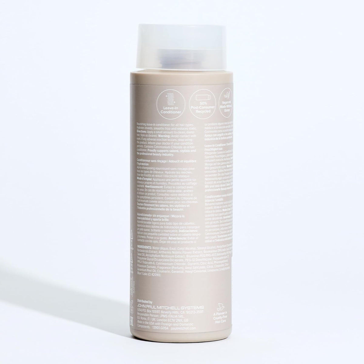 Paul Mitchell back packaging showing recycling info for eco-conscious benefit