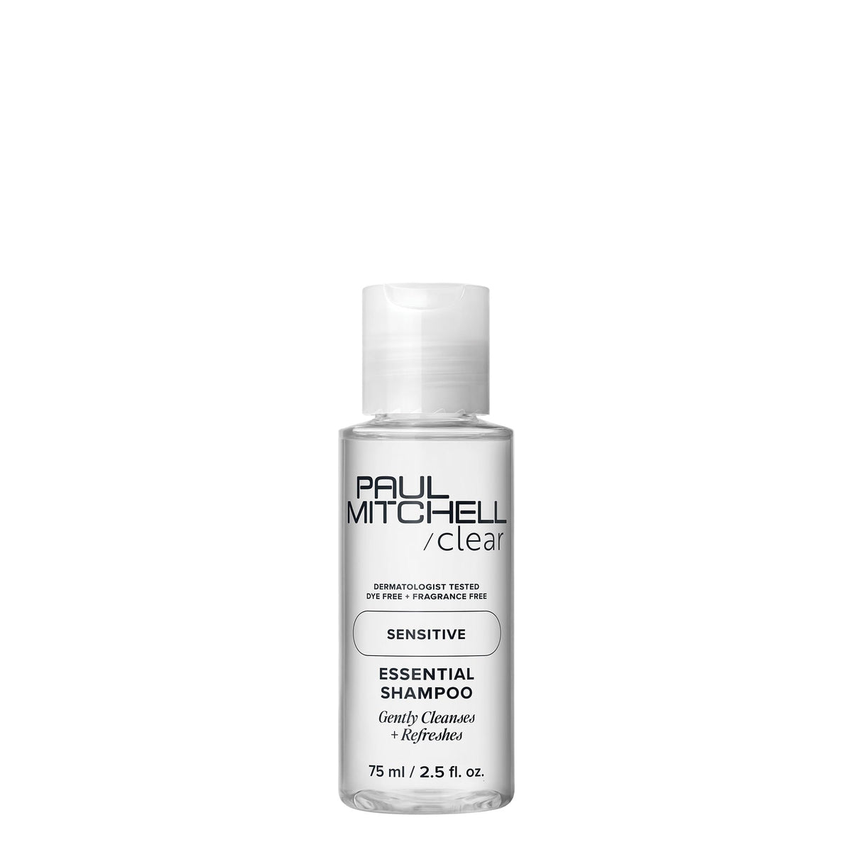Paul Mitchell clear essential front packaging showing fragrance-free benefit