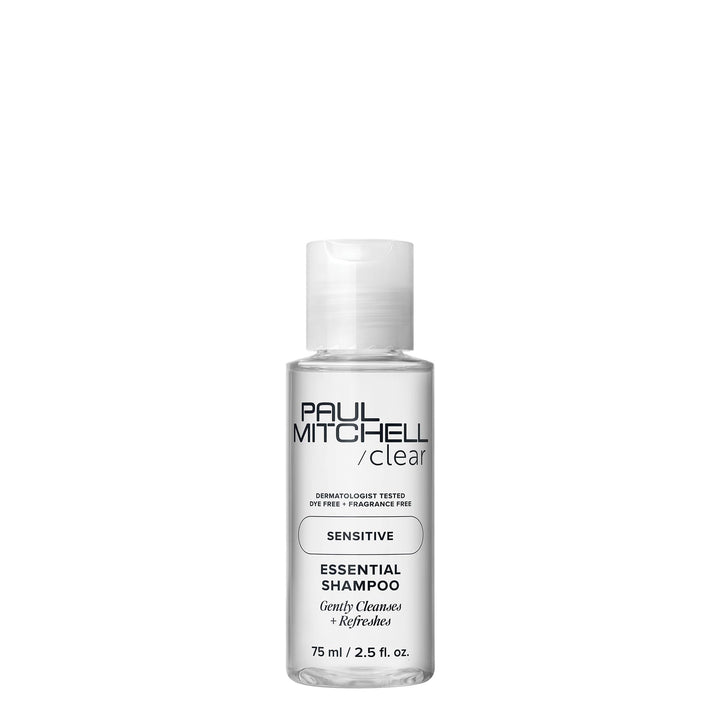 Paul Mitchell clear essential front packaging showing fragrance-free benefit