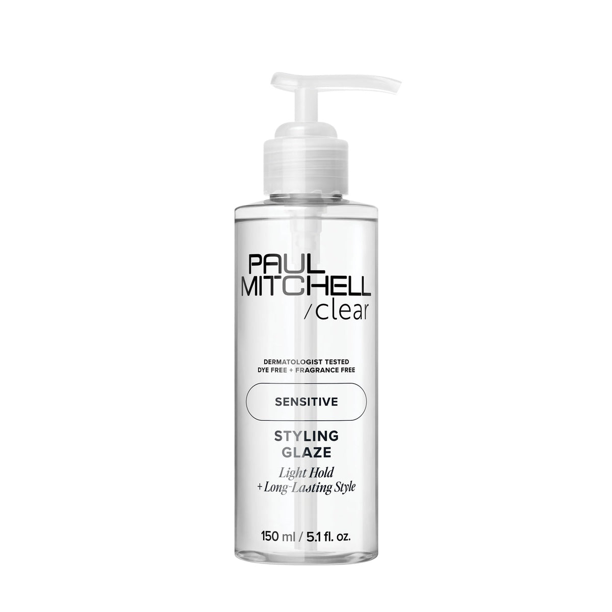 Paul Mitchell clear styling glaze front packaging showing bottle design and size