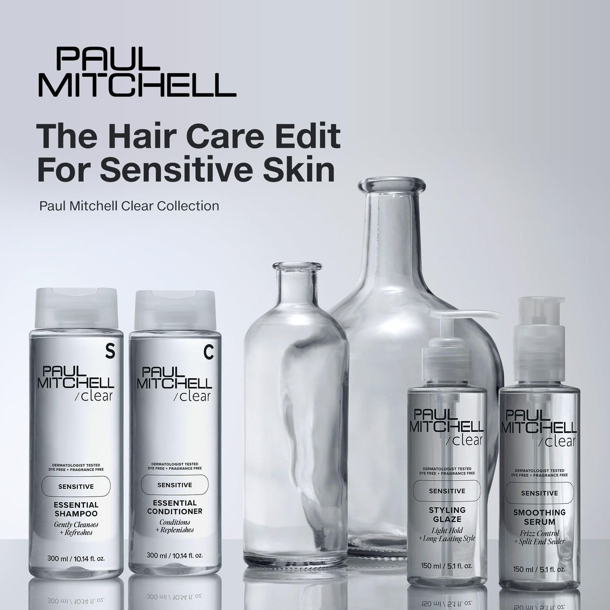 Side-by-side before and after blowout using Paul Mitchell for reduced frizz and shine