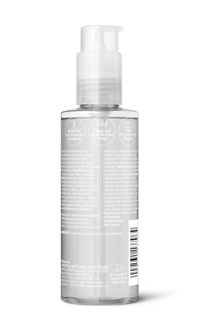 Paul Mitchell bottle with recycled label emphasizing eco-friendly packaging benefits