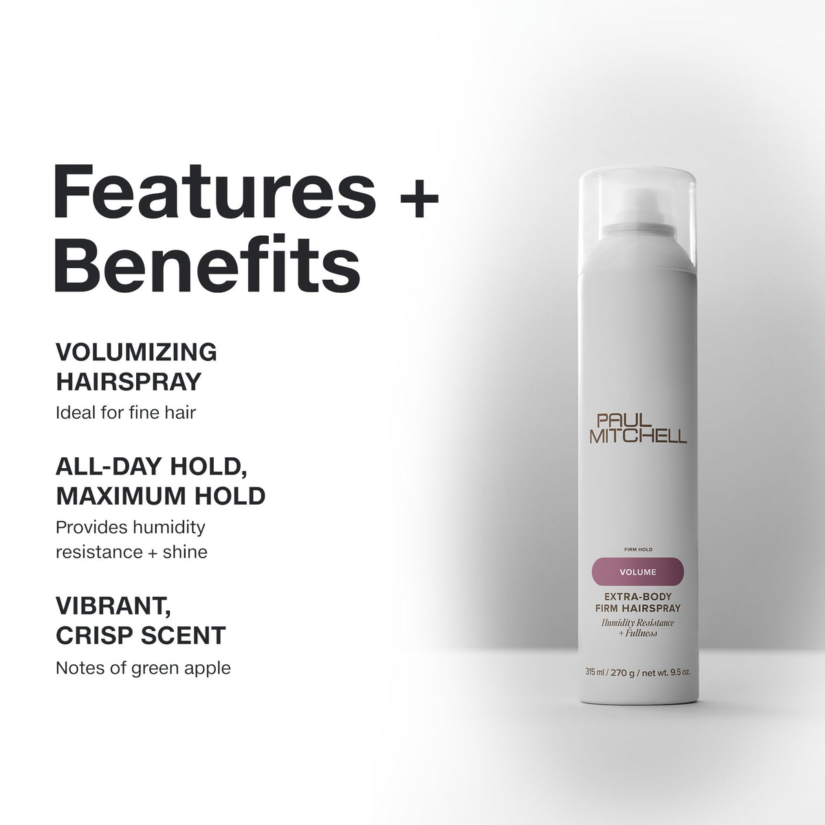 Paul Mitchell nozzle close-up illustrating fine mist for controlled application