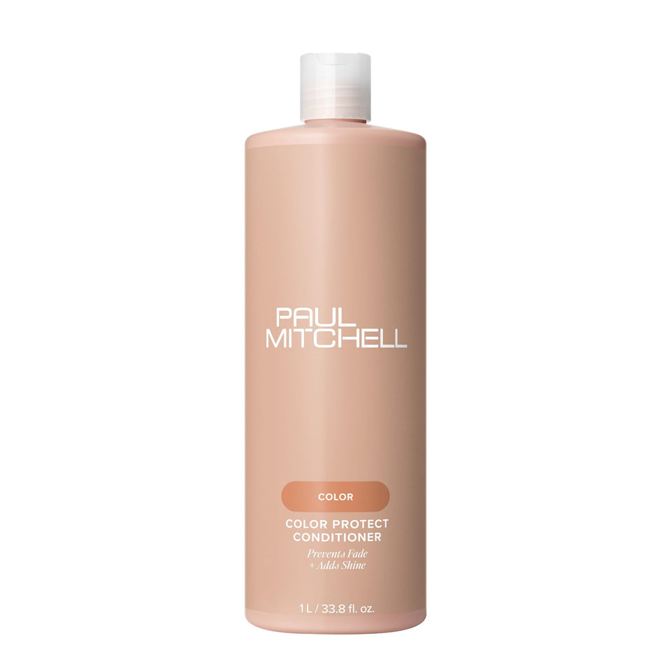Paul Mitchell front packaging showing bottle and label, protects color