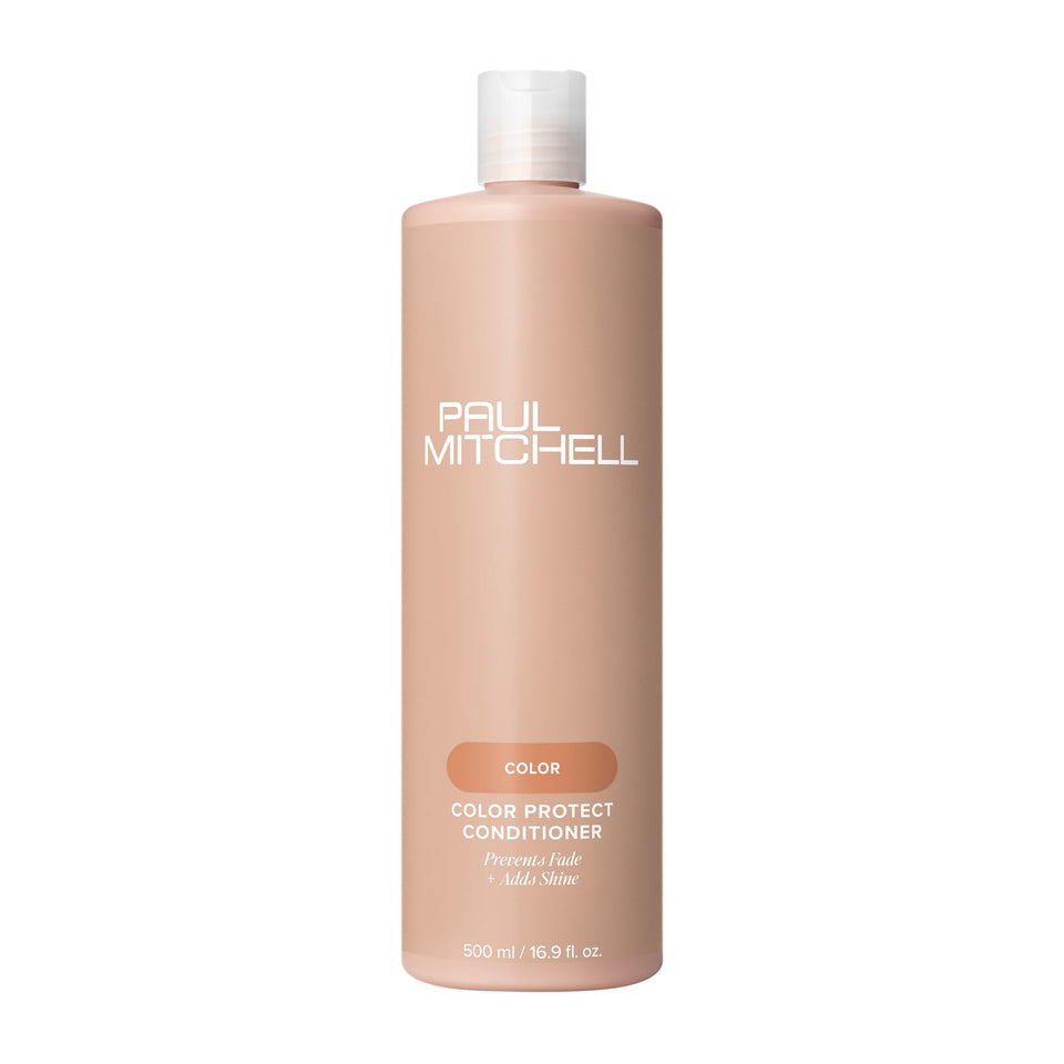 Paul Mitchell front bottle view showing label and benefit of color protection