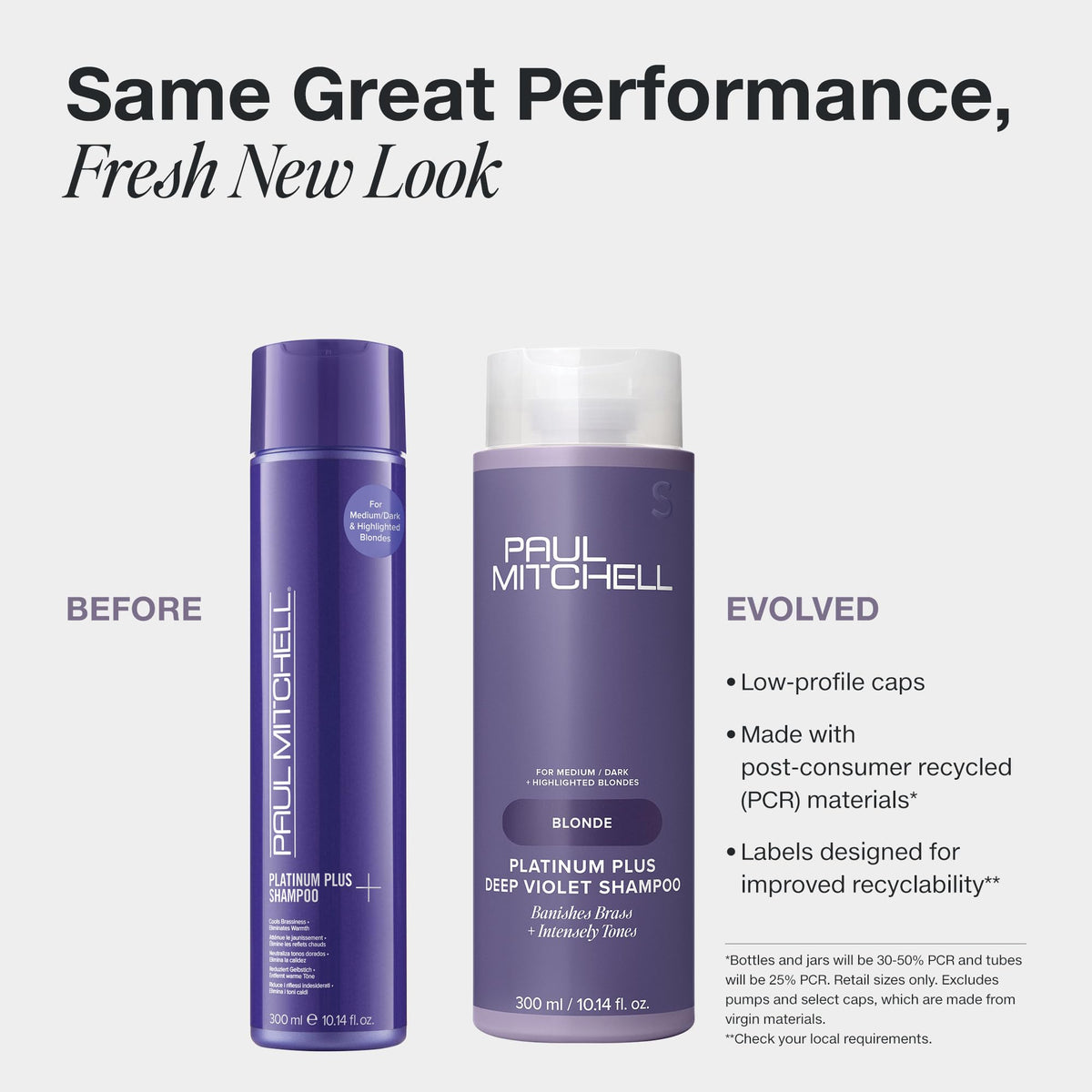 Paul Mitchell deep violet shampoo texture on hand for visible toning benefit