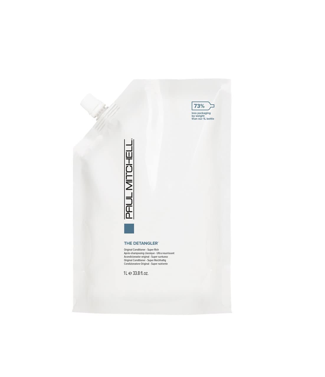 Paul Mitchell Detangler refill pouch front view showing packaging and branding benefits