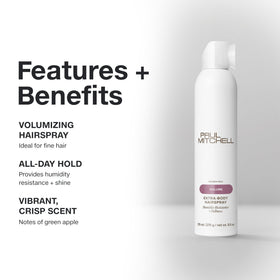 Paul Mitchell mist texture close-up illustrating lightweight hold and instant lift