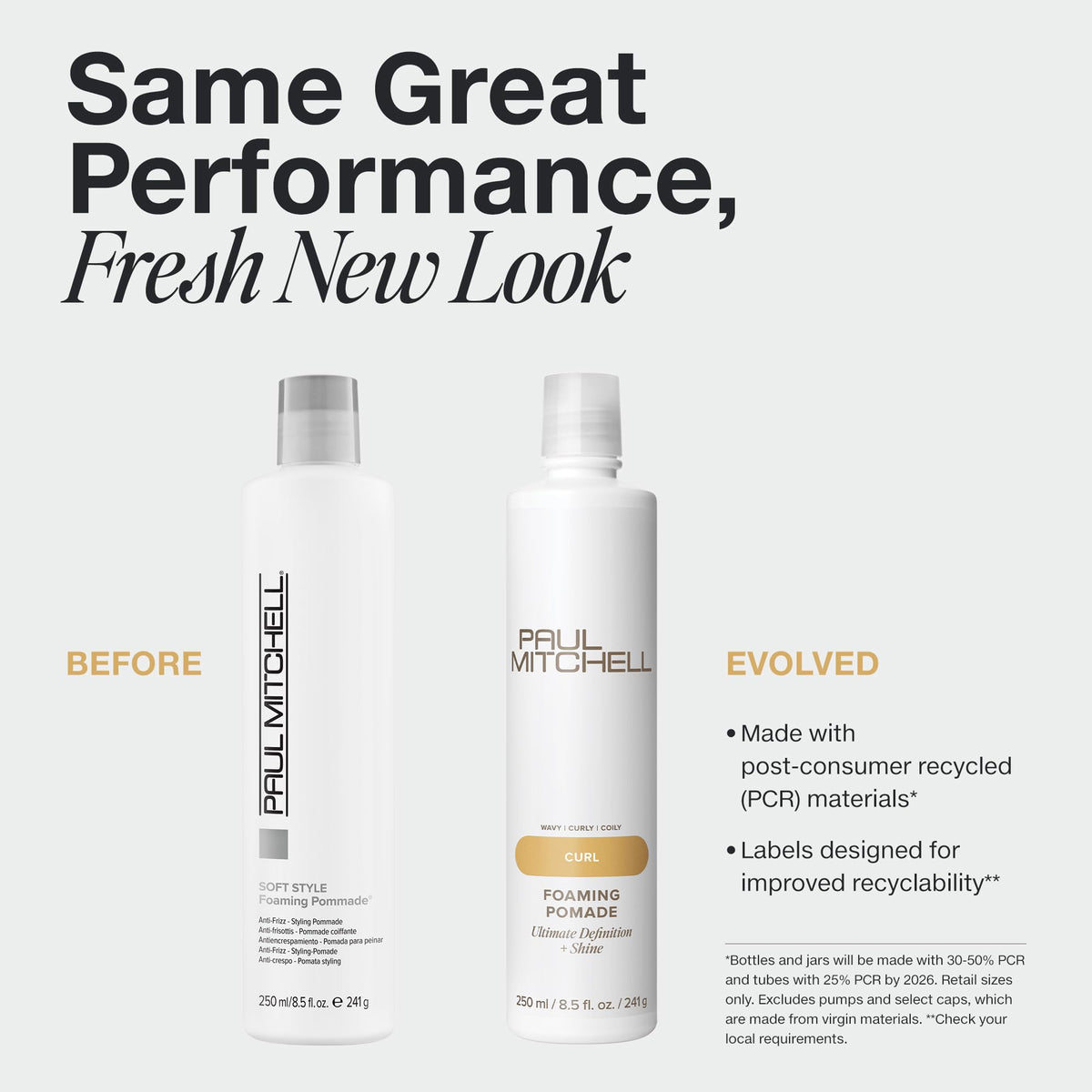 Paul Mitchell bottle label closeup highlighting scent and recycling note