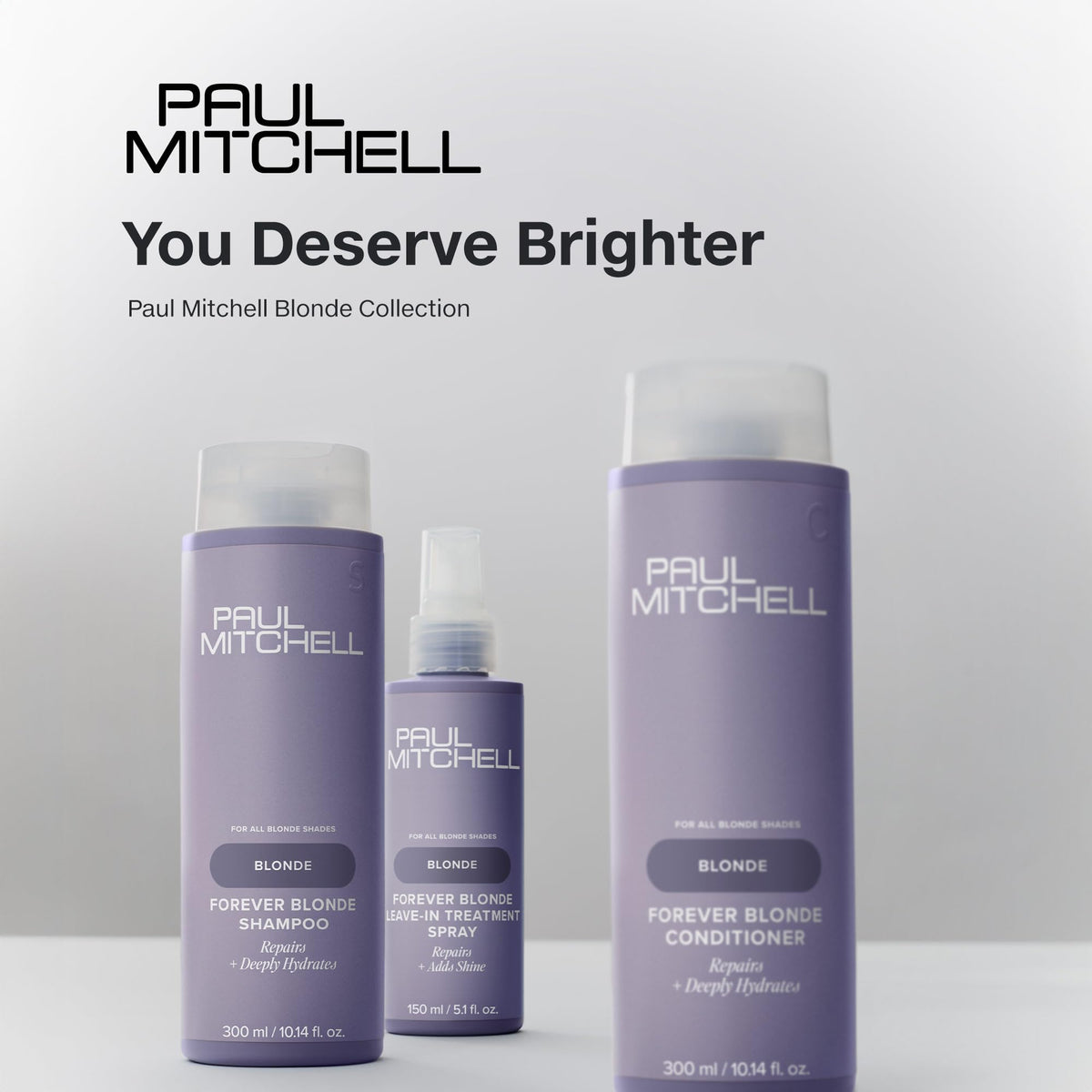 Paul Mitchell treated blonde hair in sunlight showing improved shine and smoothness