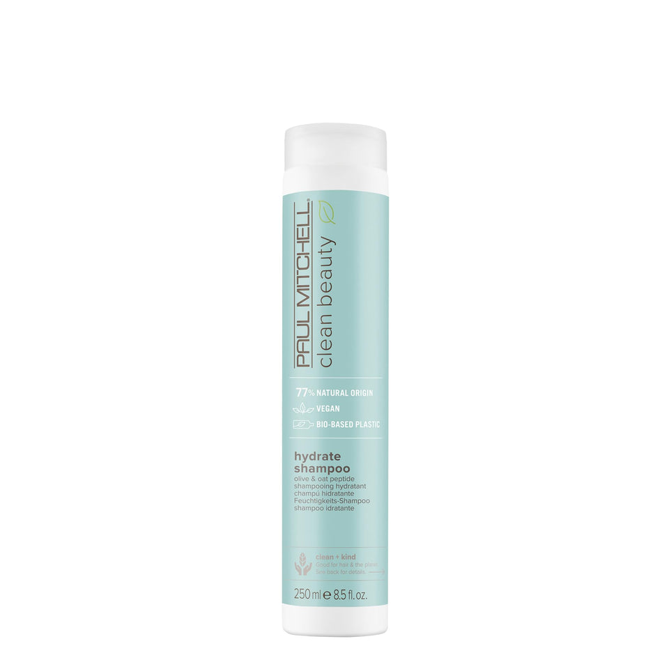 Paul Mitchell front packaging showing bottle and branding for hydration benefit