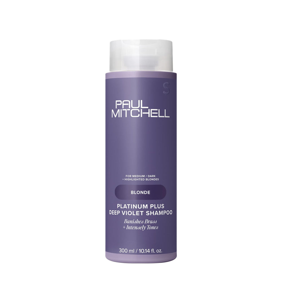 Paul Mitchell front packaging showing bottle and bold violet color benefit