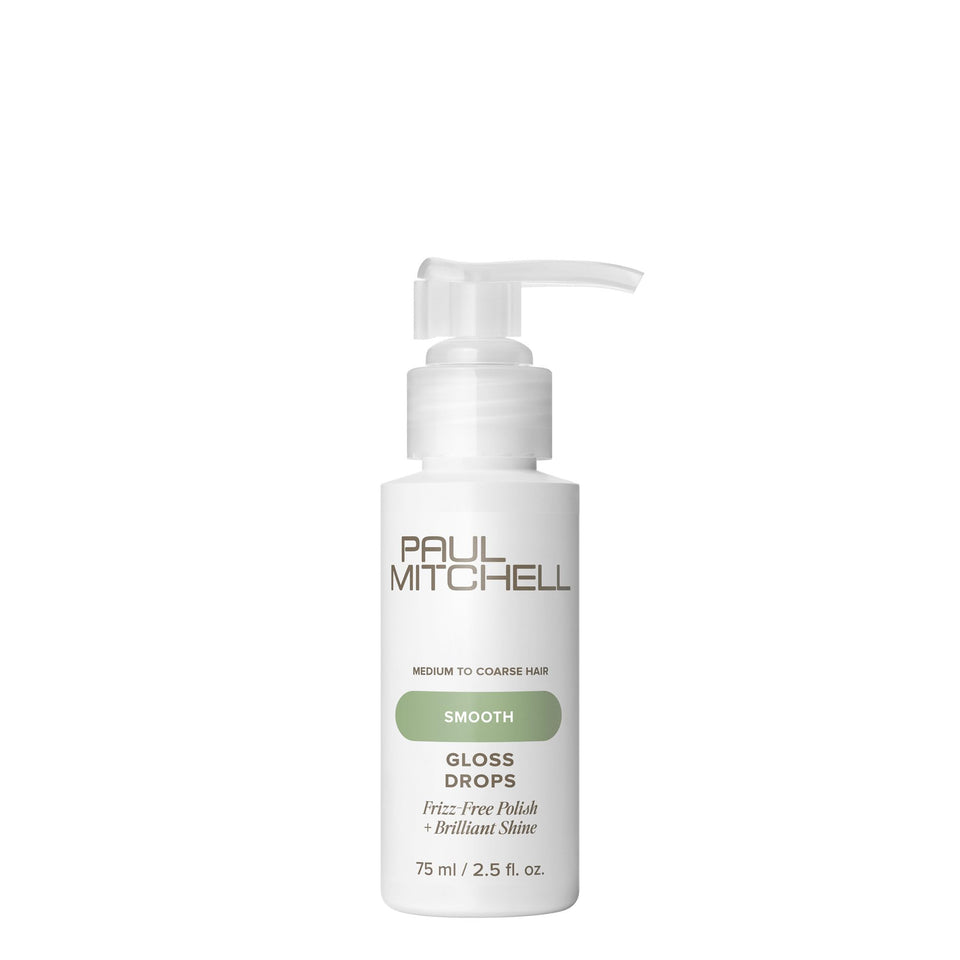 Paul Mitchell gloss drops front packaging showing bottle and label for instant recognition and shelf appeal