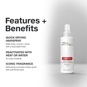 Paul Mitchell spray pattern illustrating lightweight buildable volume