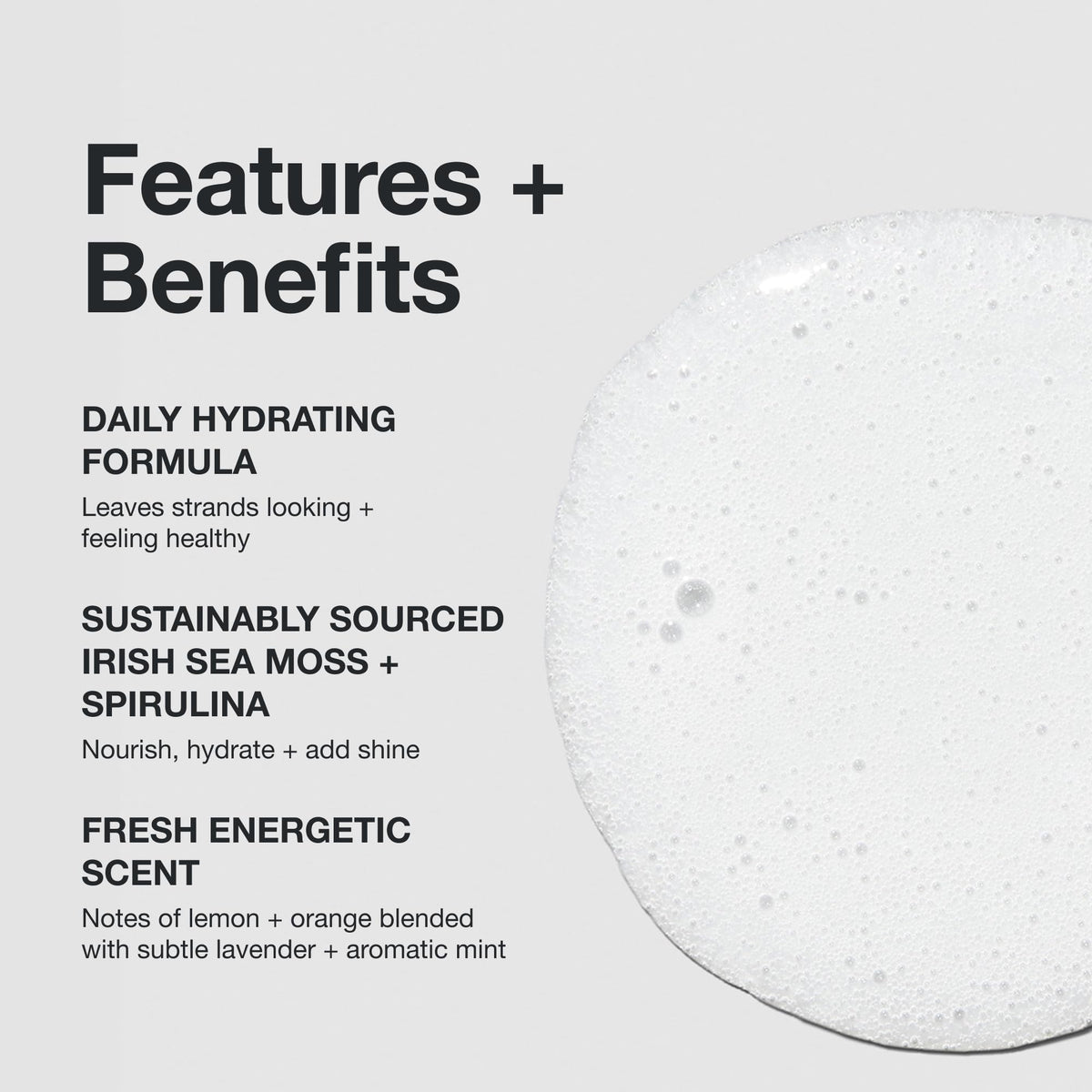 Paul Mitchell Irish sea moss and spirulina ingredients highlighting hydration