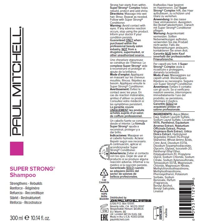 Paul Mitchell packaging label highlighting ingredients and color-safe formula benefits