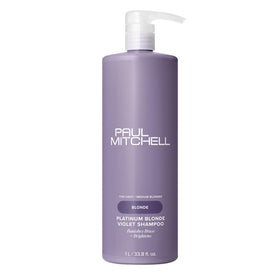 Paul Mitchell platinum blonde front packaging showing bottle and product name benefits