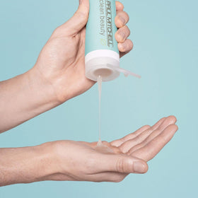 Paul Mitchell pump close-up demonstrating easy dispensing and reduced waste
