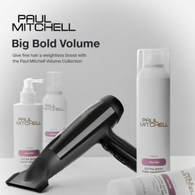 Paul Mitchell bottle next to common items showing 16.9 fl oz scale