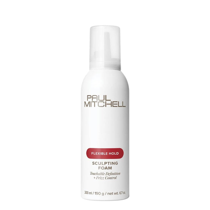 Paul Mitchell sculpting foam front bottle showing brand and benefits