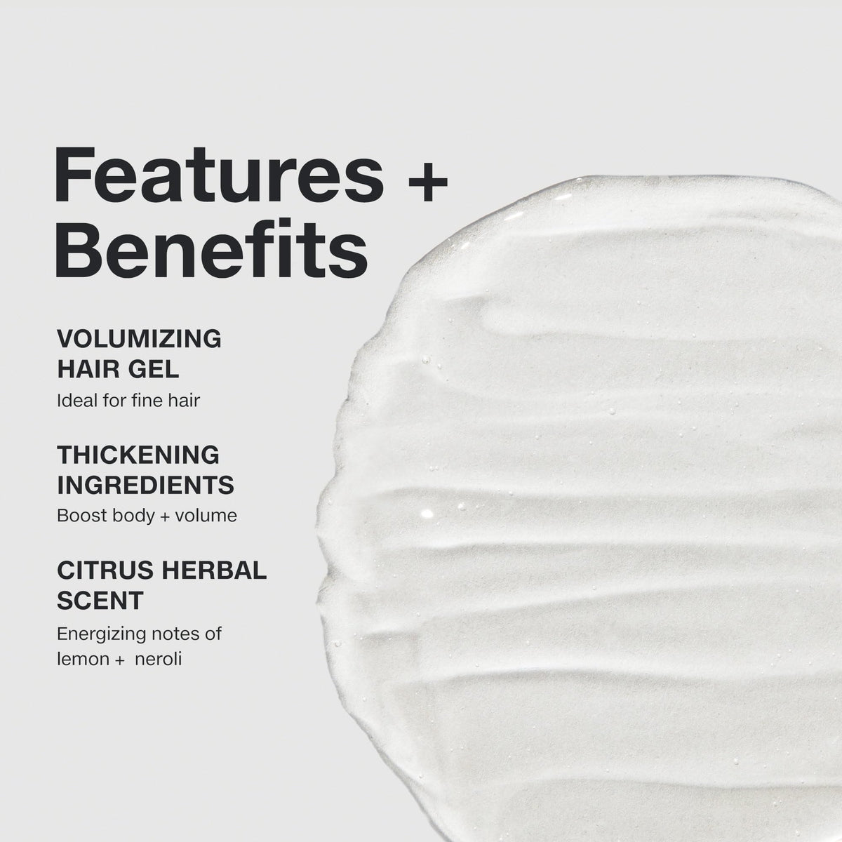 Paul Mitchell gel texture close-up showing lightweight, non-sticky formula benefit