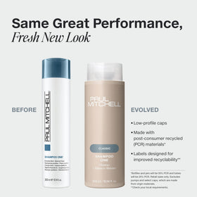 Paul Mitchell Shampoo One back label detailing ingredients and usage for informed shoppers