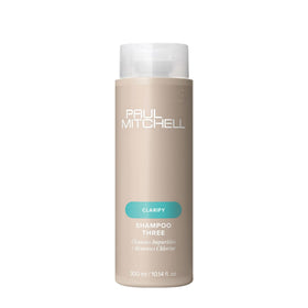 Paul Mitchell Shampoo Three front bottle shows clarifying formula benefit
