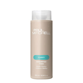 Paul Mitchell Shampoo Two front bottle showing label and size, promotes clarifying care
