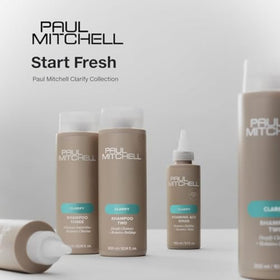 Paul Mitchell bottle in shower being used for deep cleanse benefit